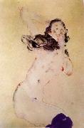 Egon Schiele Female Nude with Blue Stockings Spain oil painting artist
